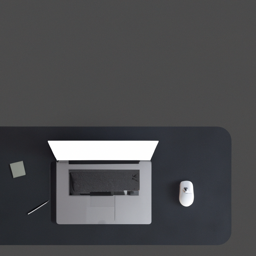 Современный минималистичный рабочий стол с ноутбуком для демонстрации наших работ